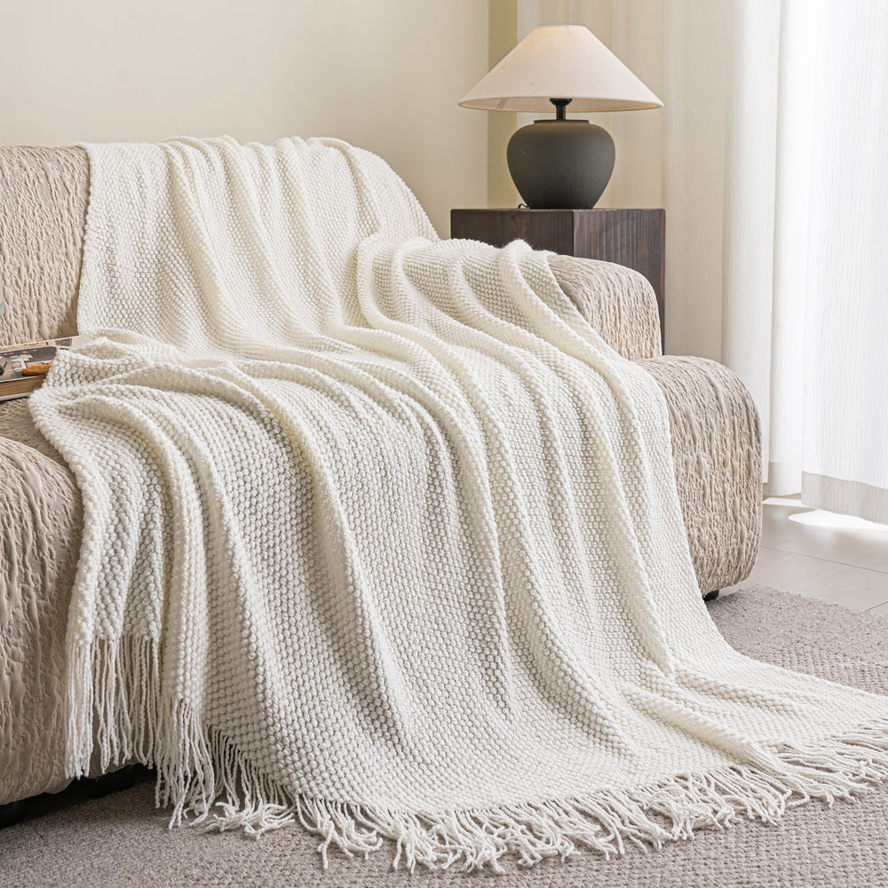 Pearl Stitch Cashmere-Like Throw SoftHaven