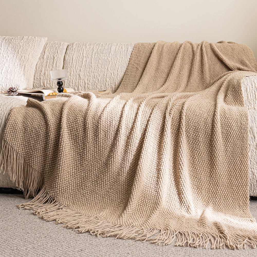 Pearl Stitch Cashmere-Like Throw SoftHaven