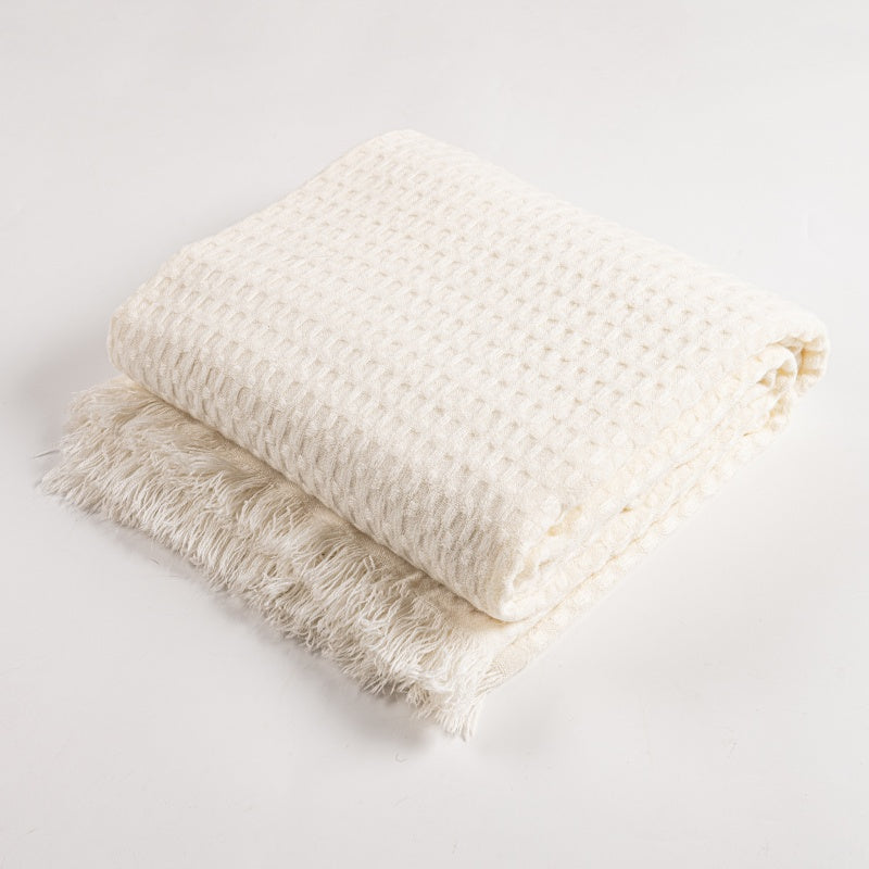 Waffle Weave Throw SoftHaven Snow White 51"x63"