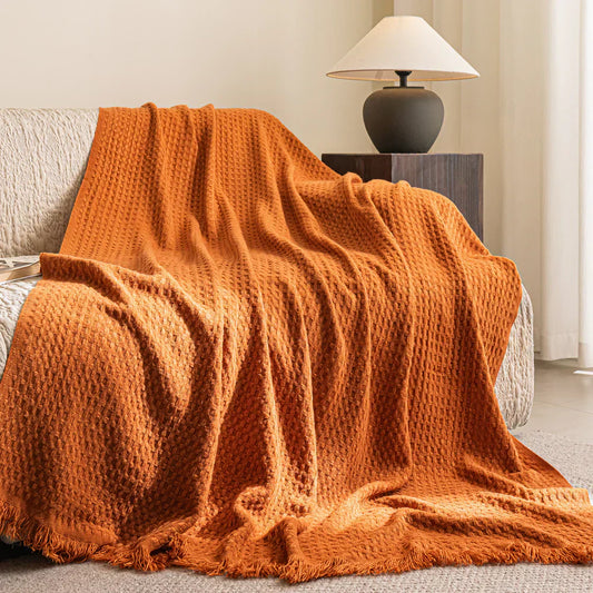 Waffle Weave Throw Blanket