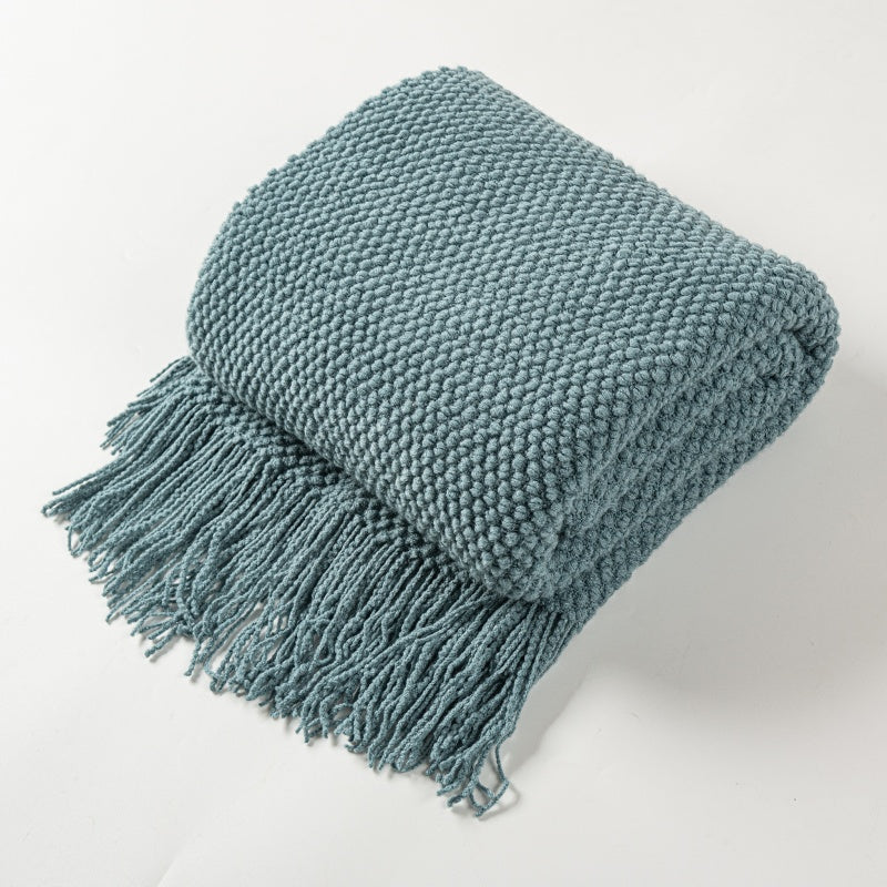 Pearl Stitch Cashmere-Like Throw SoftHaven Forest Green 50"x68"