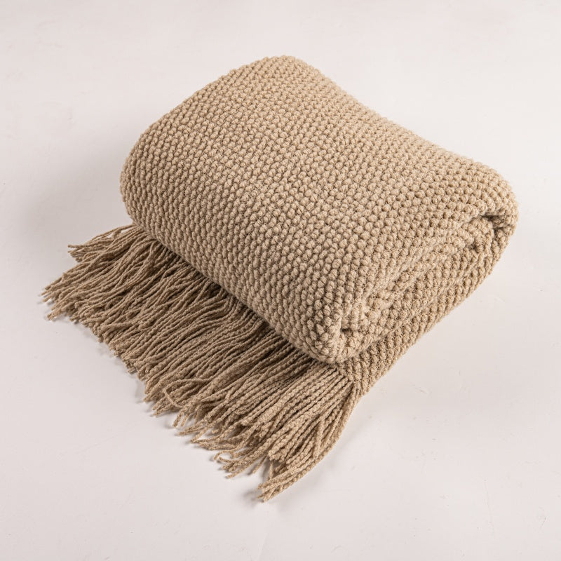 Pearl Stitch Cashmere-Like Throw SoftHaven Khaki 50"x68"