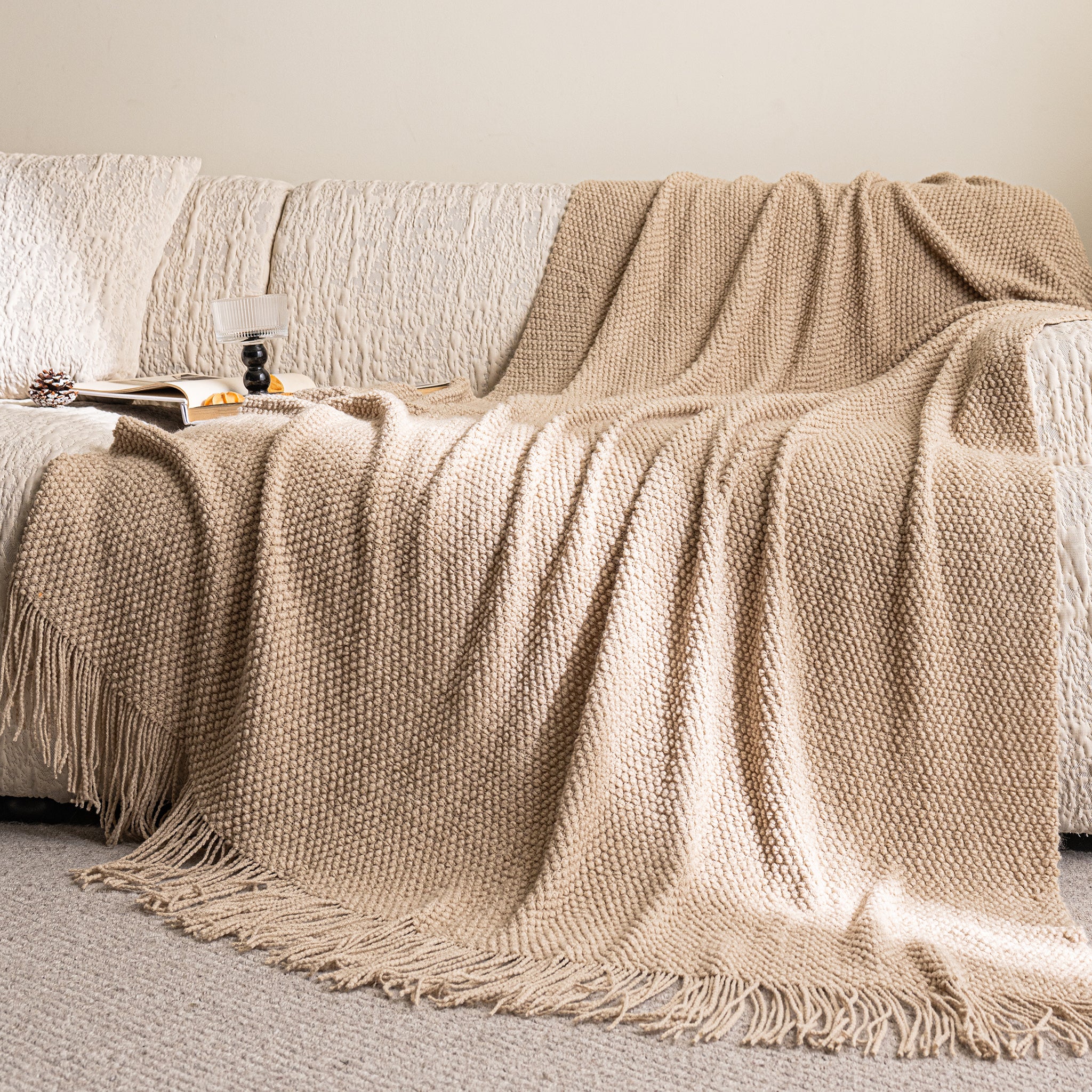 Pearl Stitch Cashmere-Like Throw SoftHaven