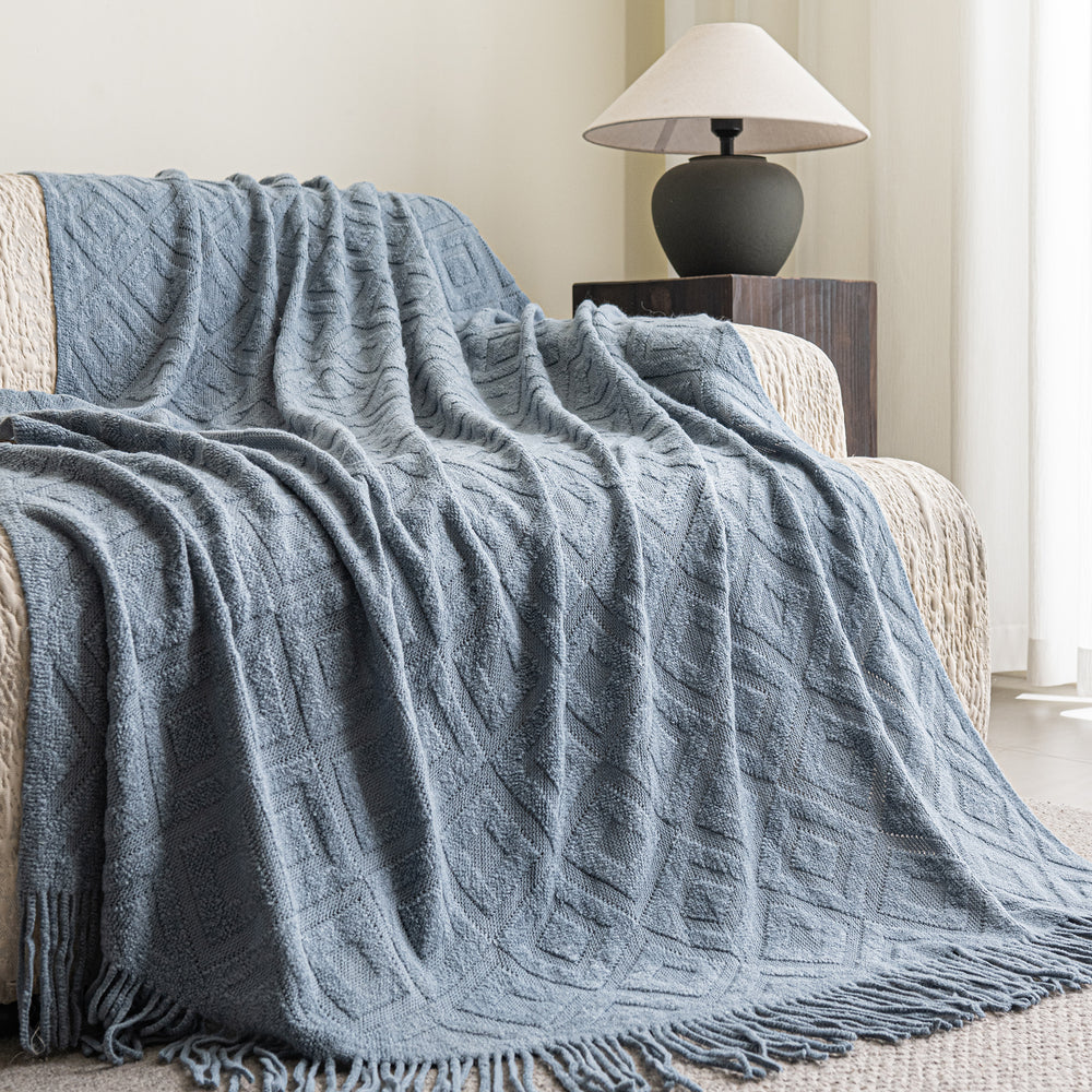 Diamond Jacquard Knit Throw SoftHaven