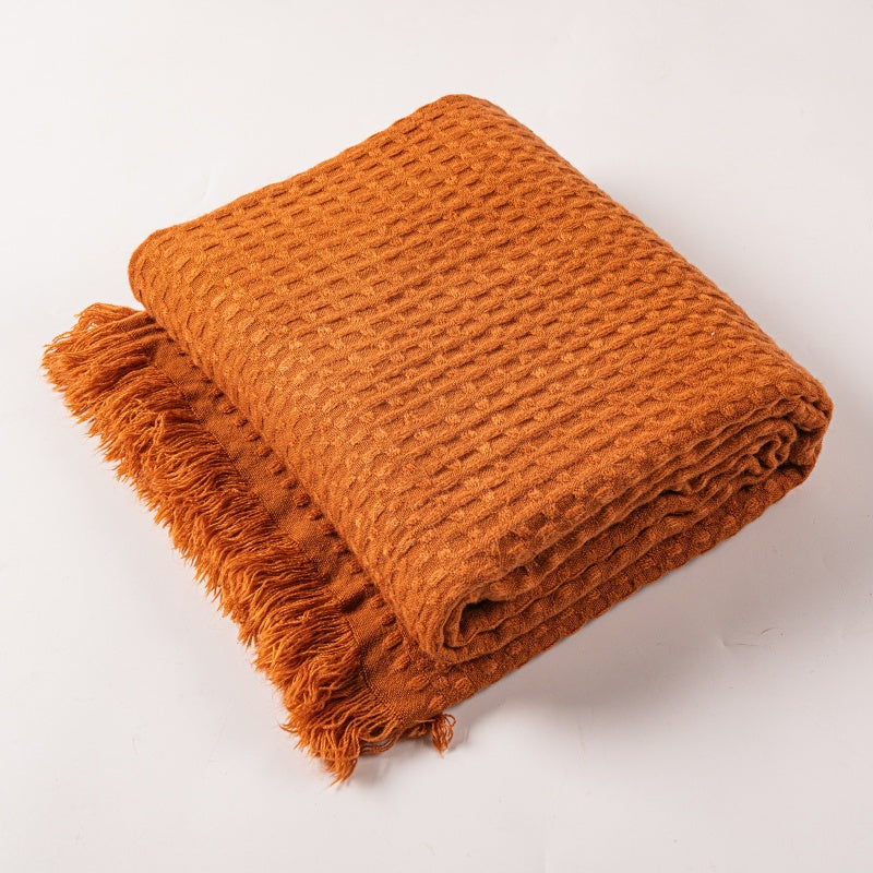 Waffle Weave Throw SoftHaven Caramel 51"x63"