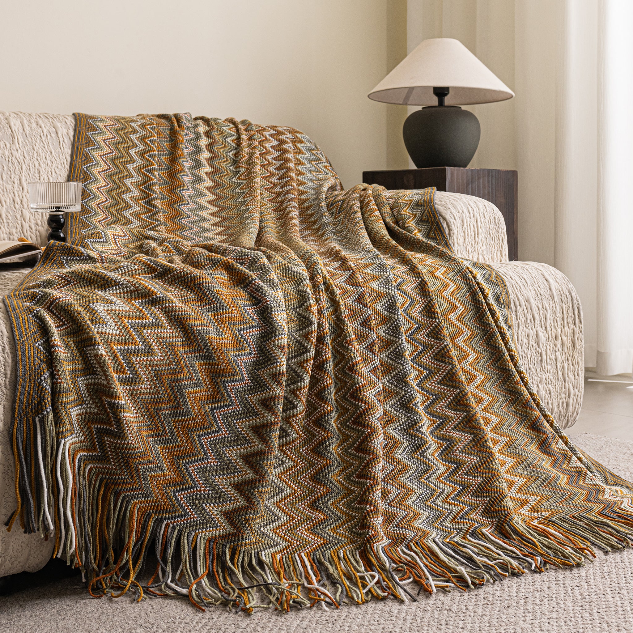 Bohemian Fringe Throw Blanket SoftHaven